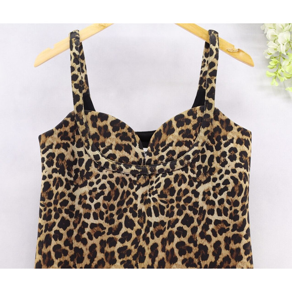 Anthropologie Dhruv Women's Leopard Print Mini Dress Sz M - Picture 3 of 11